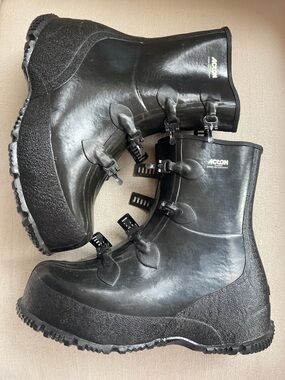 ACTON | Vintage Black Rubber Warden Overboots | Size 10